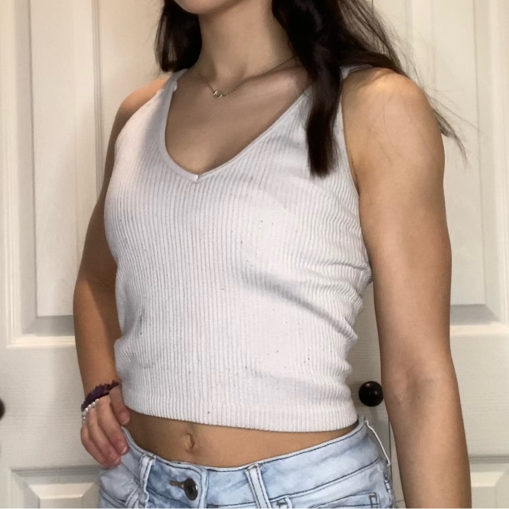 ribbed white crop top